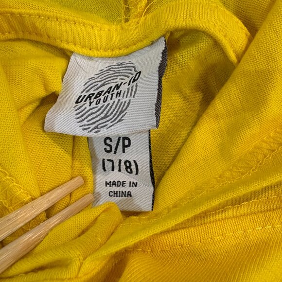 Urban-ID Boys Short Sleeve Cotton Blend Yellow Hoodie Sz Small (7/8) (SKU: 158B) - Picture 5 of 5